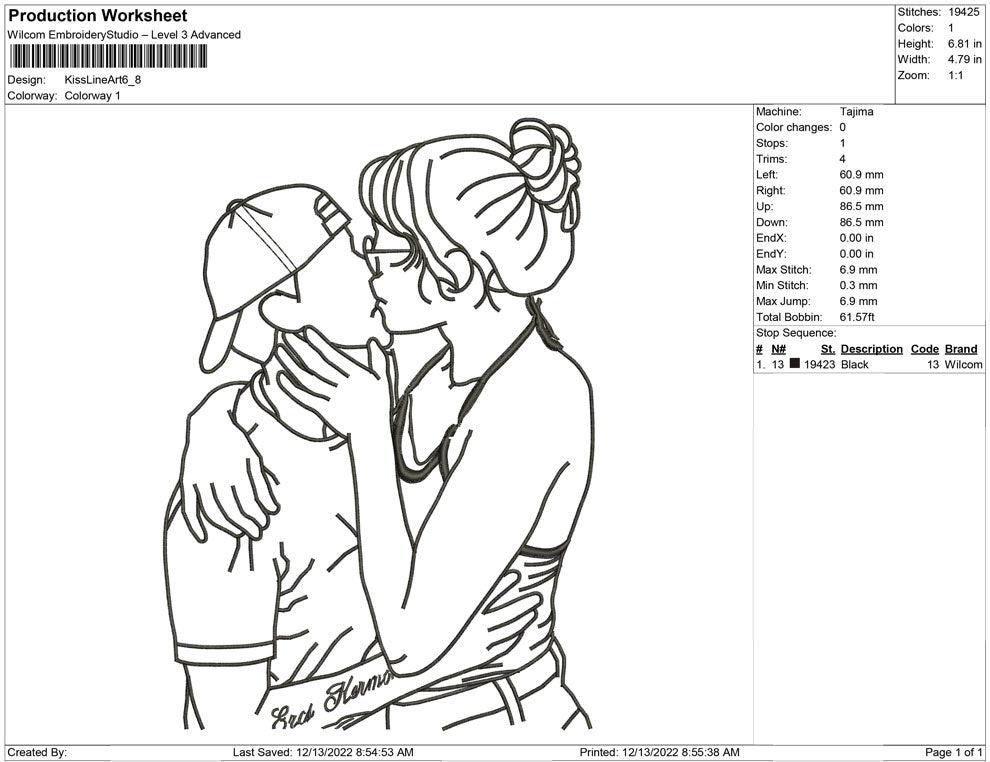 Kiss Line Art