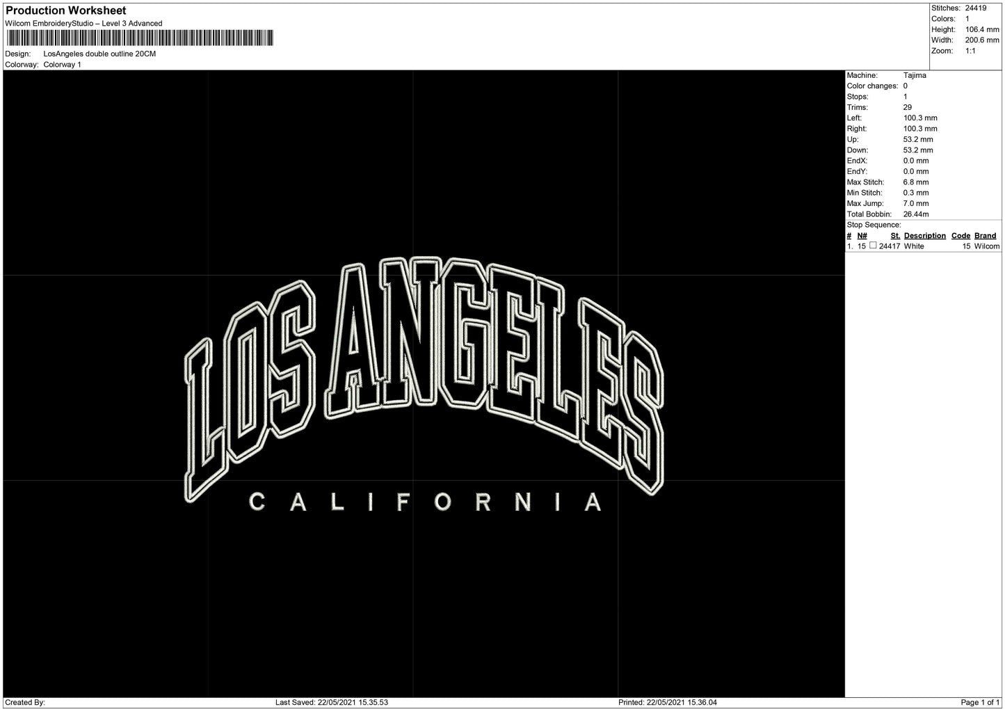 Los Angeles double outline