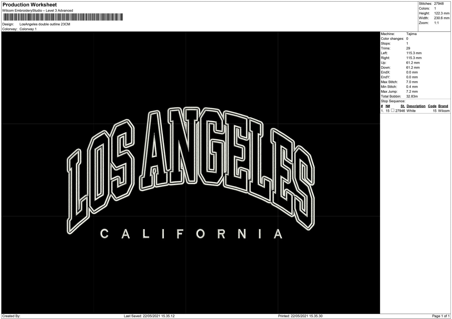 Los Angeles double outline