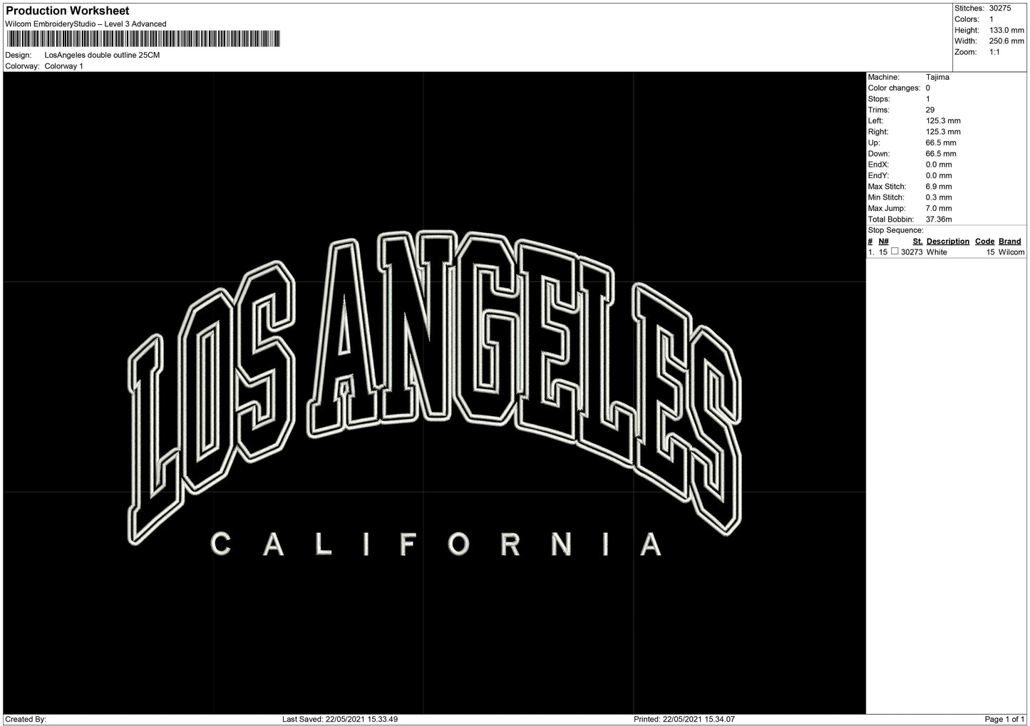 Los Angeles double outline