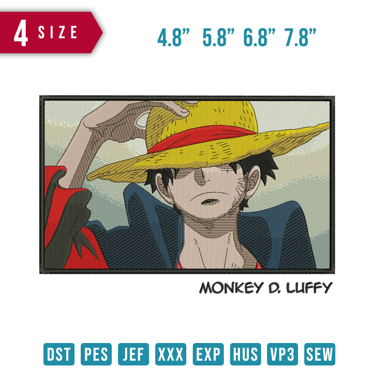 Luffy Holding Hat Text