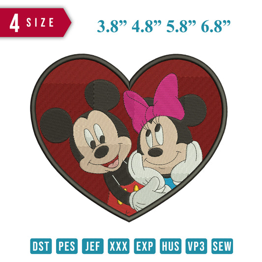 Mickey and minnie Heart bold