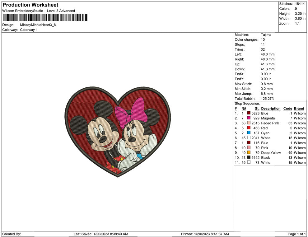 Mickey and minnie Heart bold