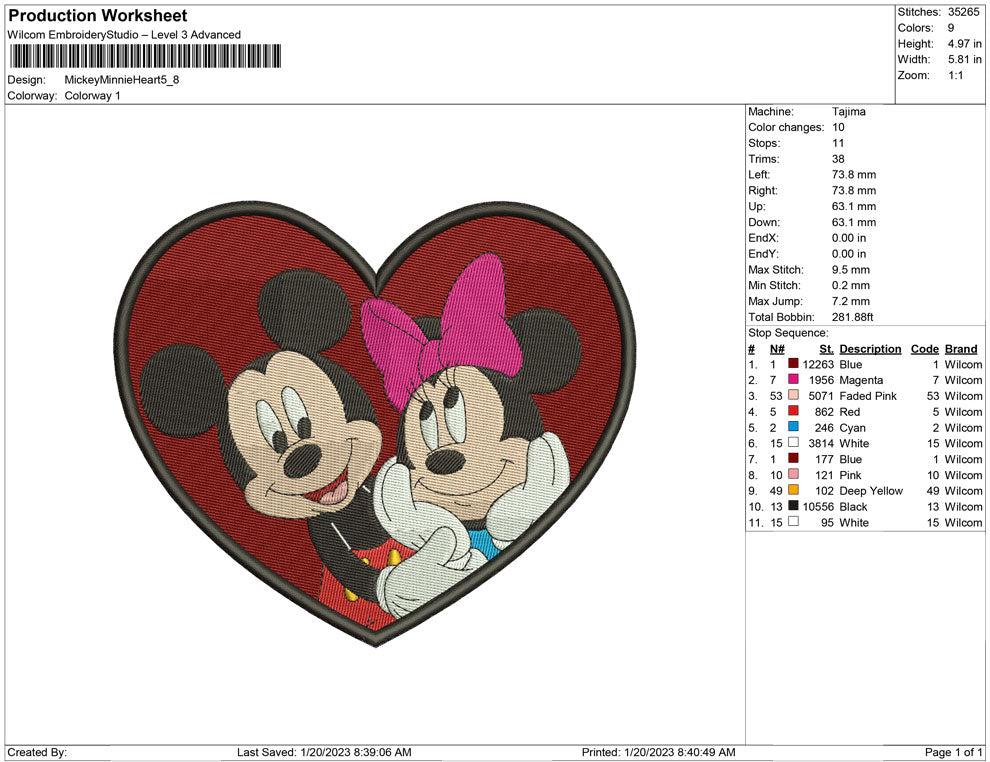 Mickey and minnie Heart bold