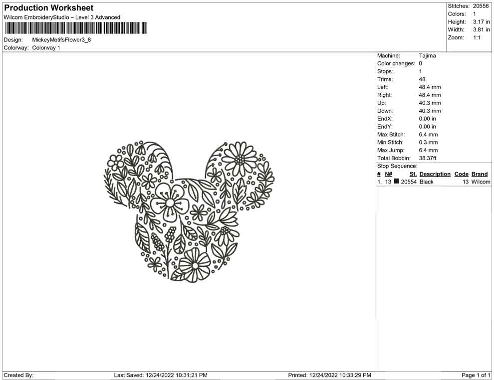 Mickey Motifs Flower