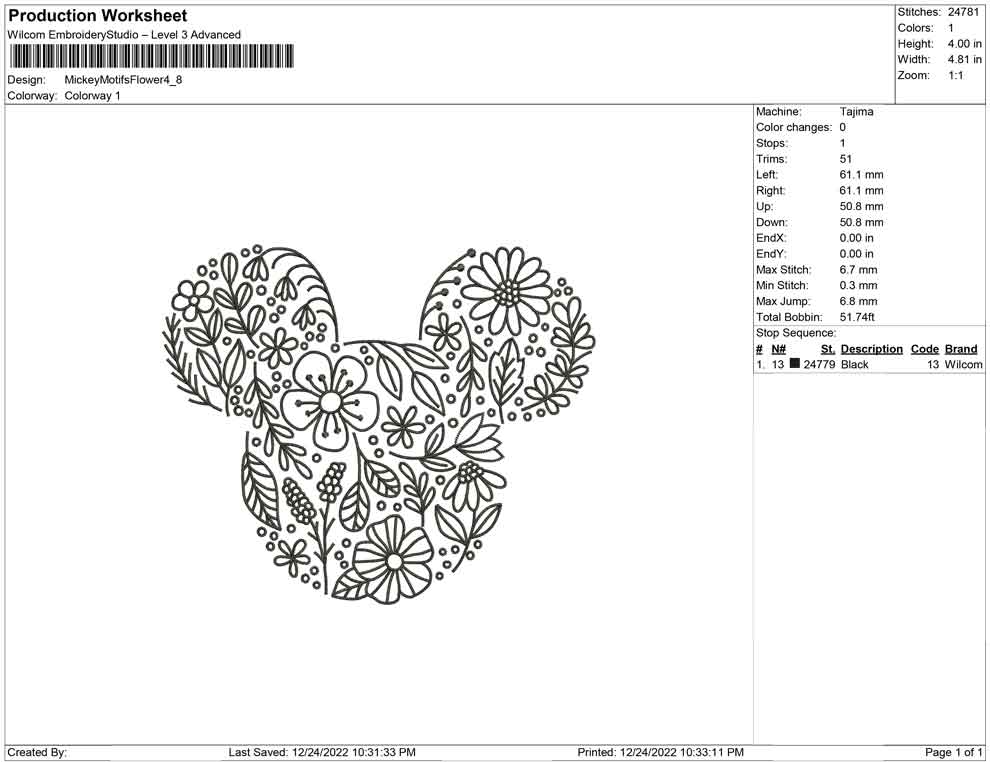 Mickey Motifs Flower