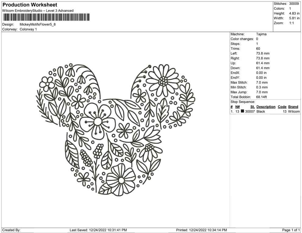 Mickey Motifs Flower