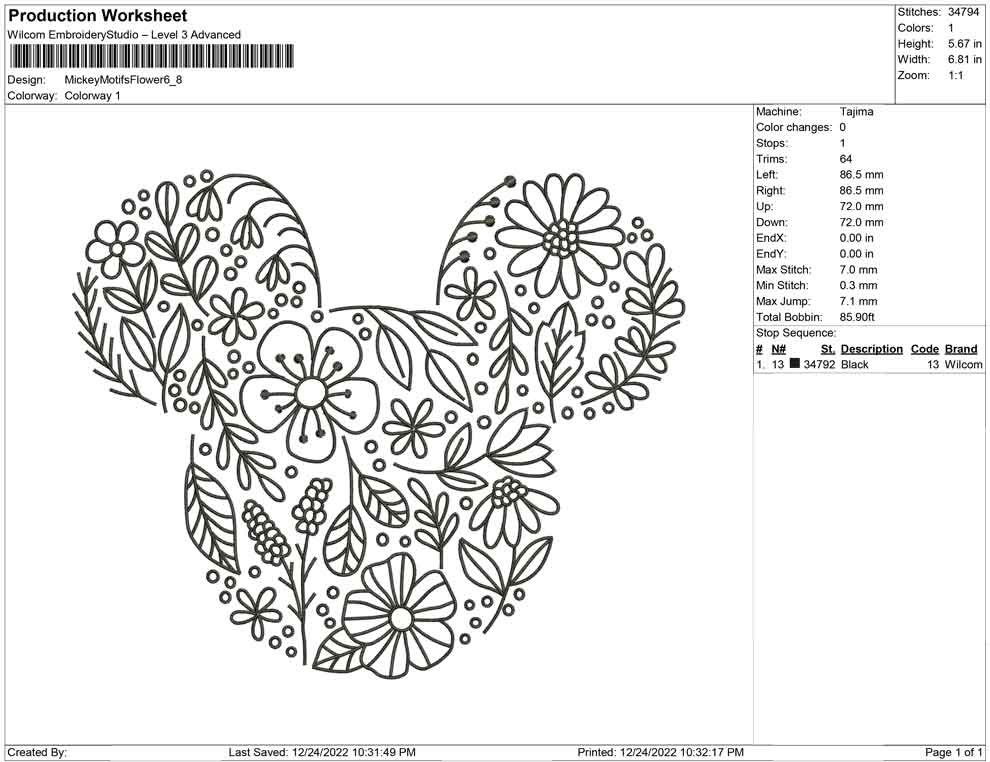 Mickey Motifs Flower