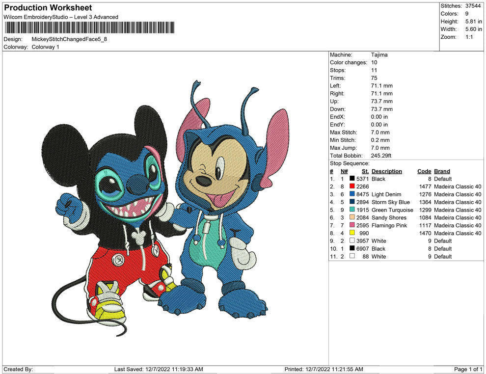 Mickey Stitch Changed Face