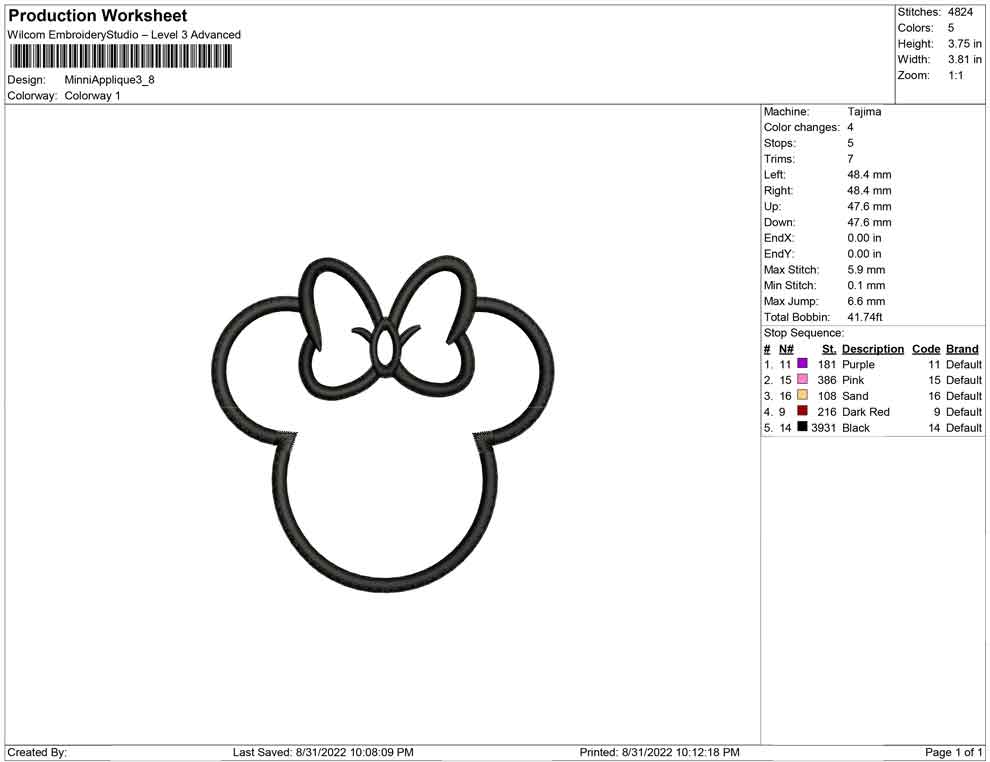Minni Mouse Applique