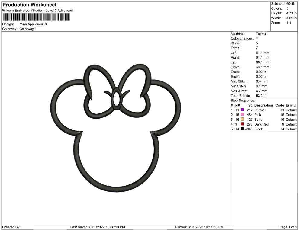 Minni Mouse Applique