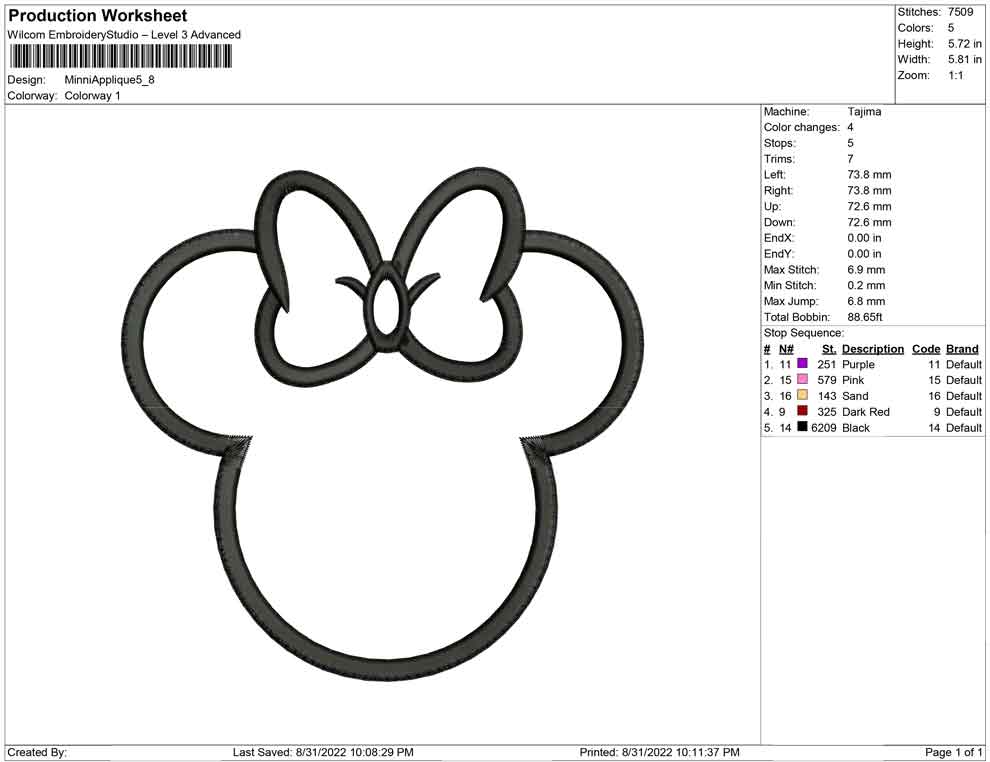 Minni Mouse Applique