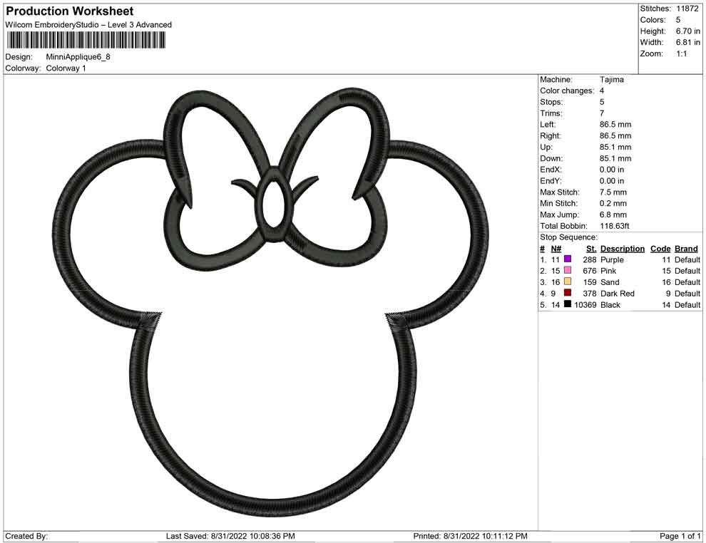 Minni Mouse Applique