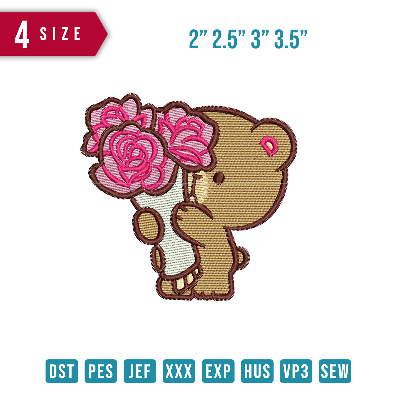 Mocha bear giving rose