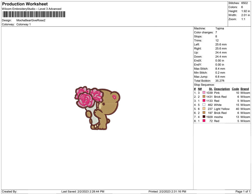 Mocha bear giving rose