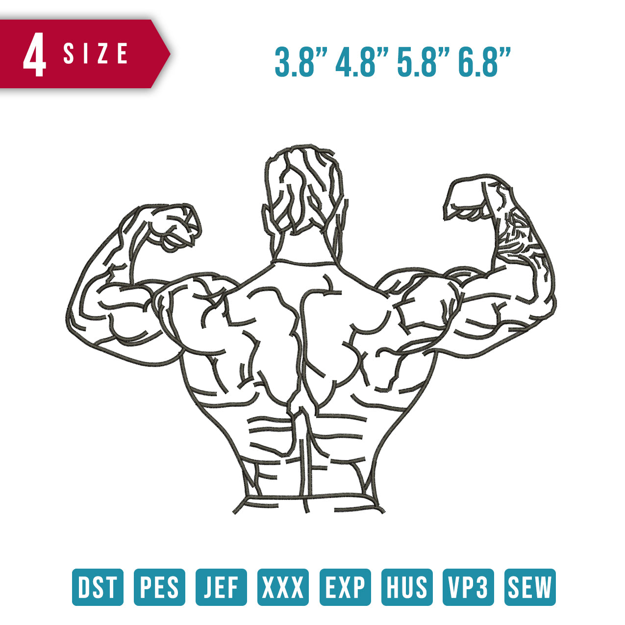 muscle man line art