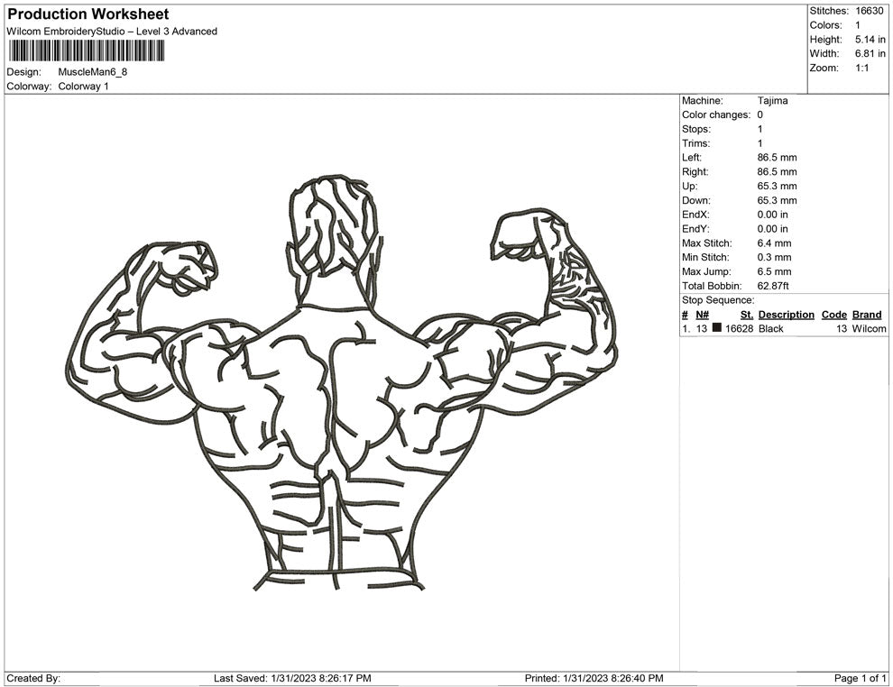 muscle man line art