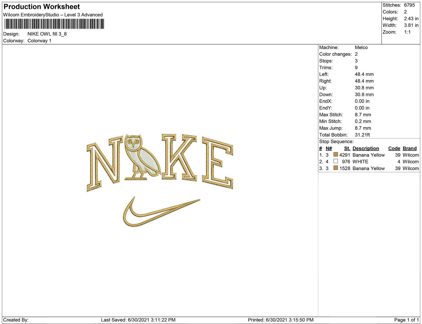 Nike Owl fill
