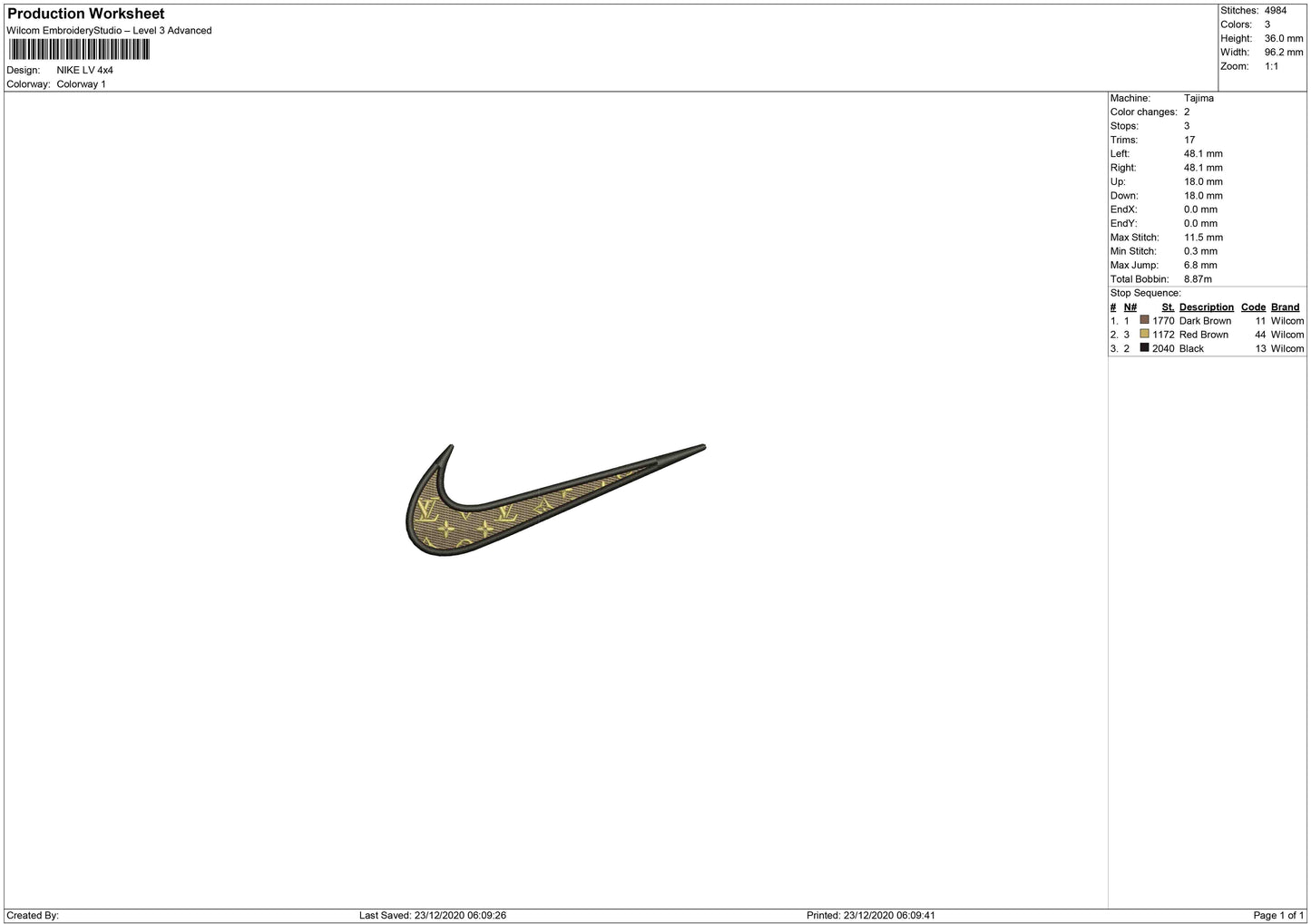 Nike swoosh motif