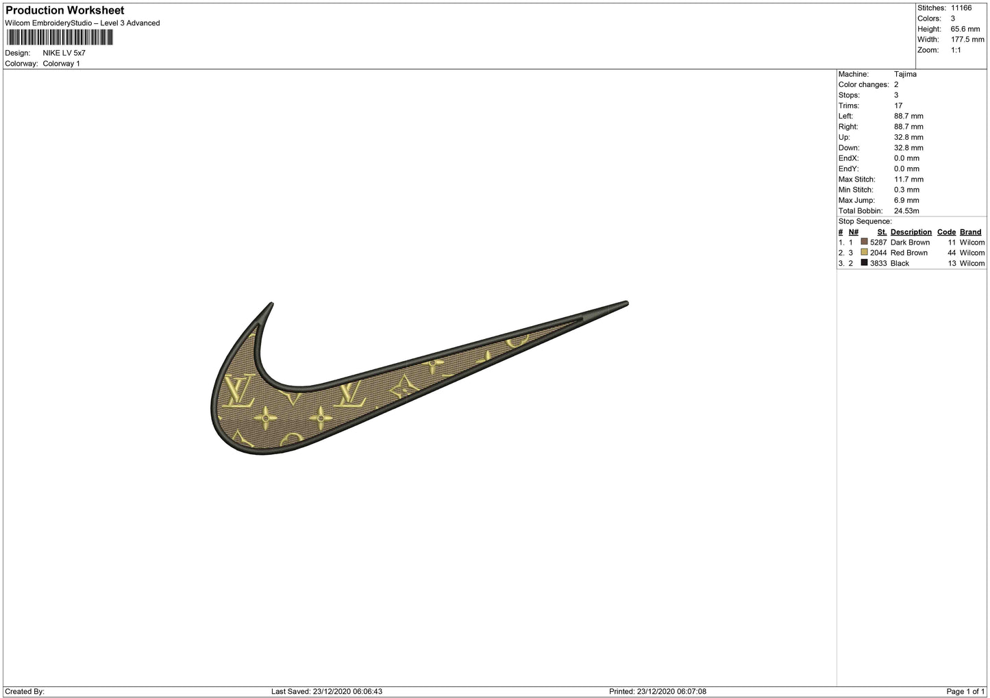 Nike swoosh motif