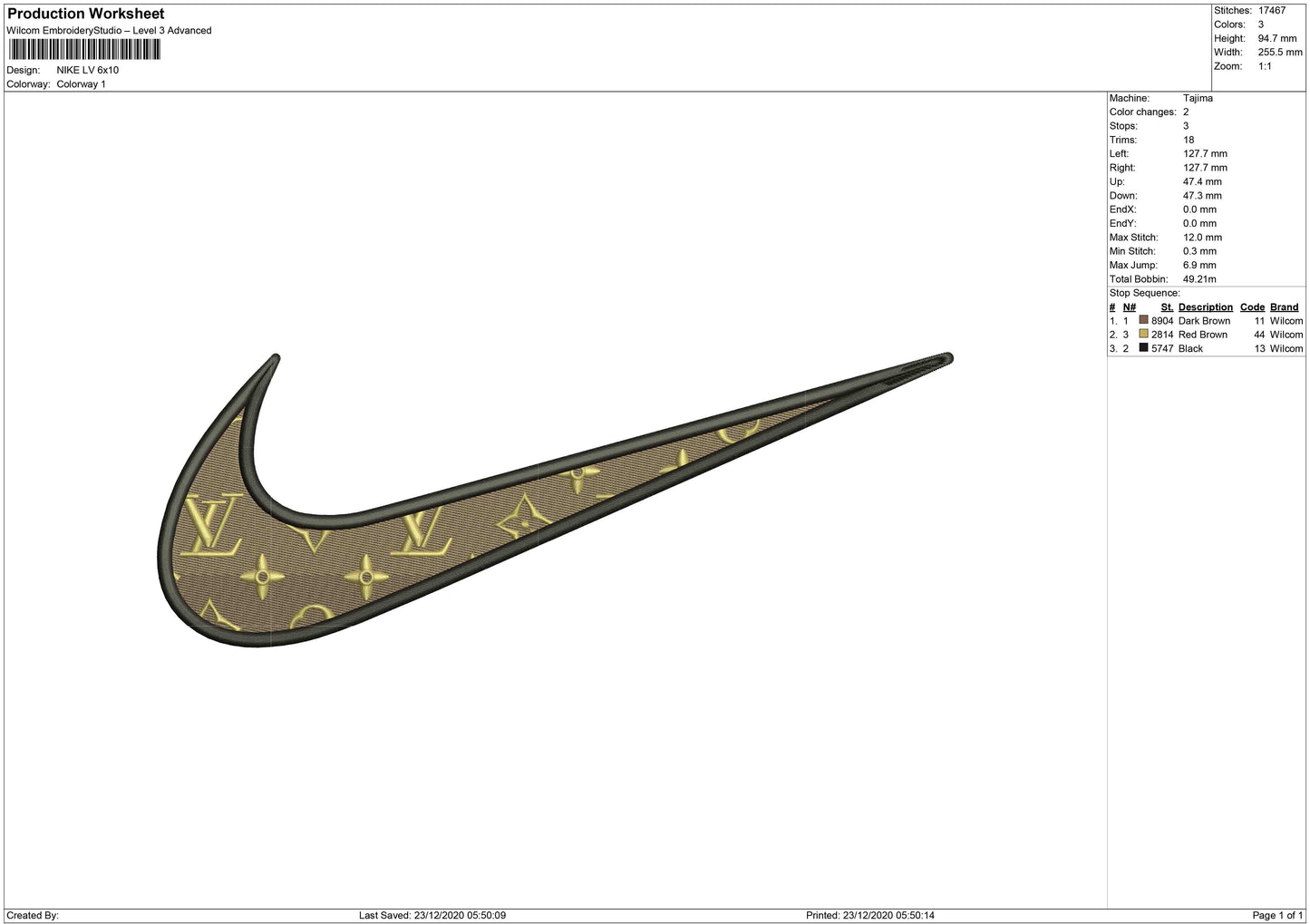 Nike swoosh motif