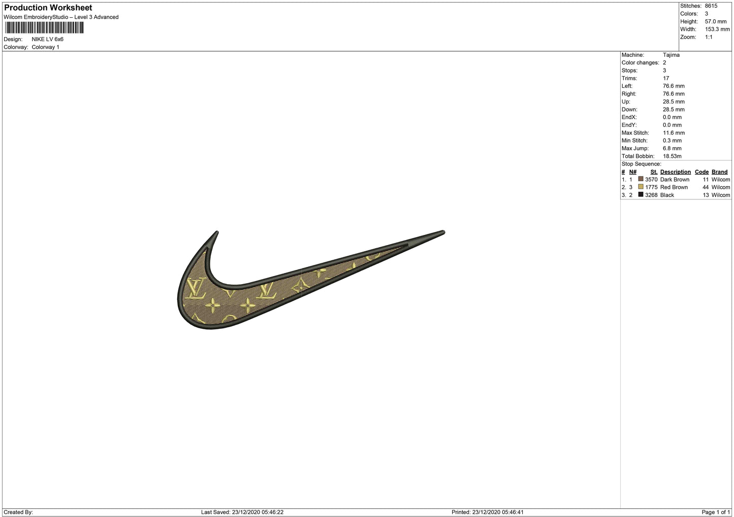 Nike swoosh motif