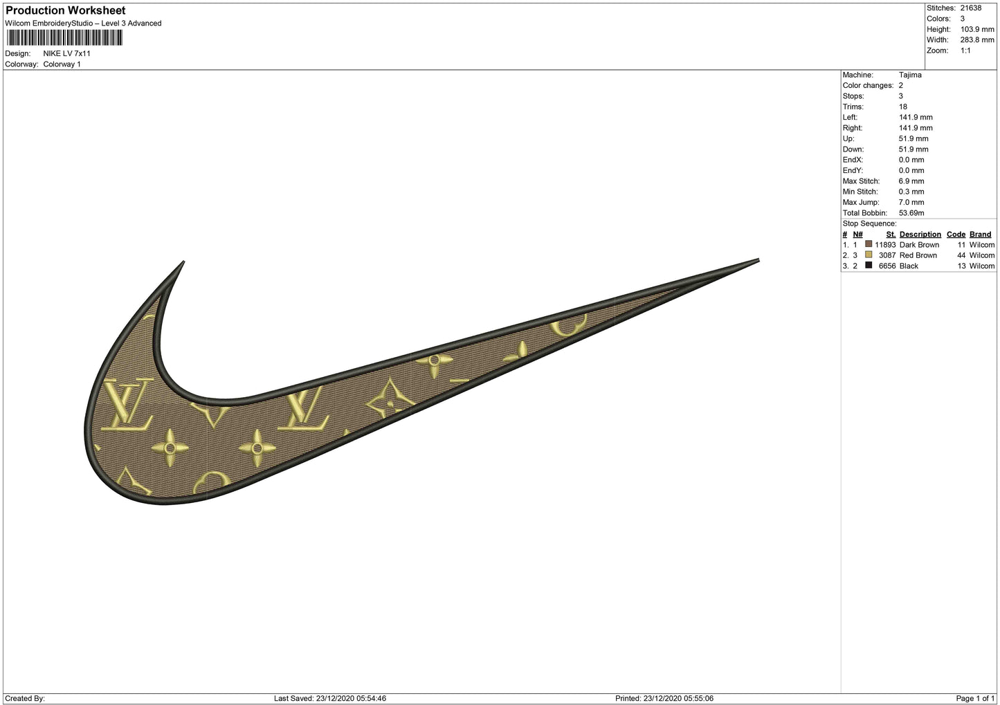 Nike swoosh motif