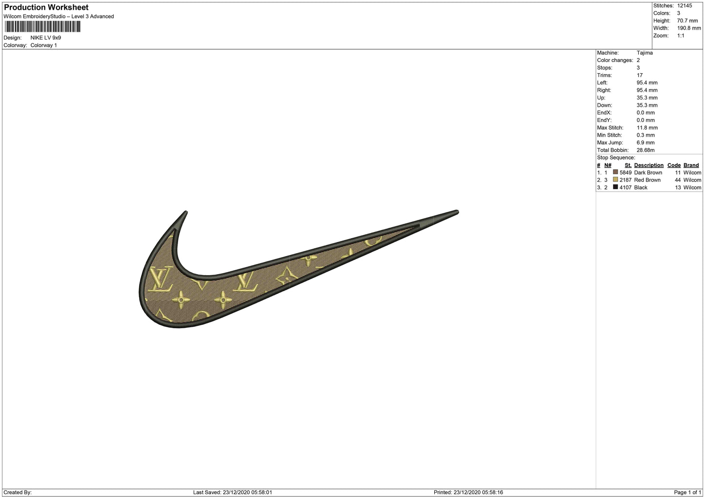 Nike swoosh motif