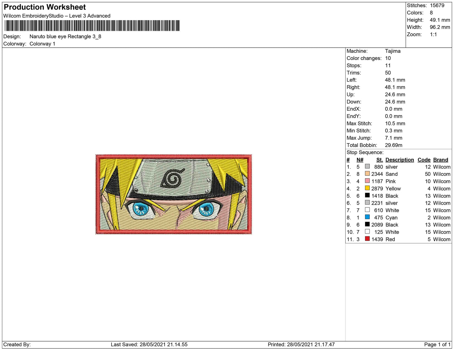 Naruto Blue eyes Rectangle