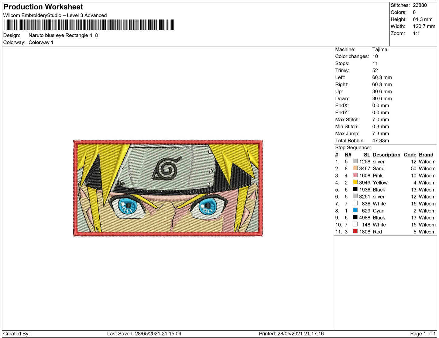 Naruto Blue eyes Rectangle