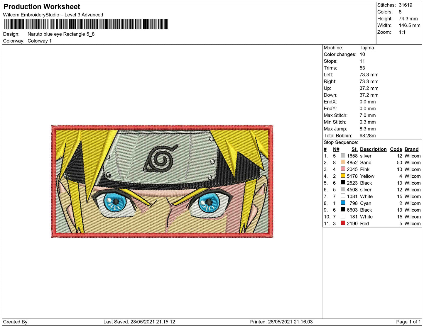 Naruto Blue eyes Rectangle