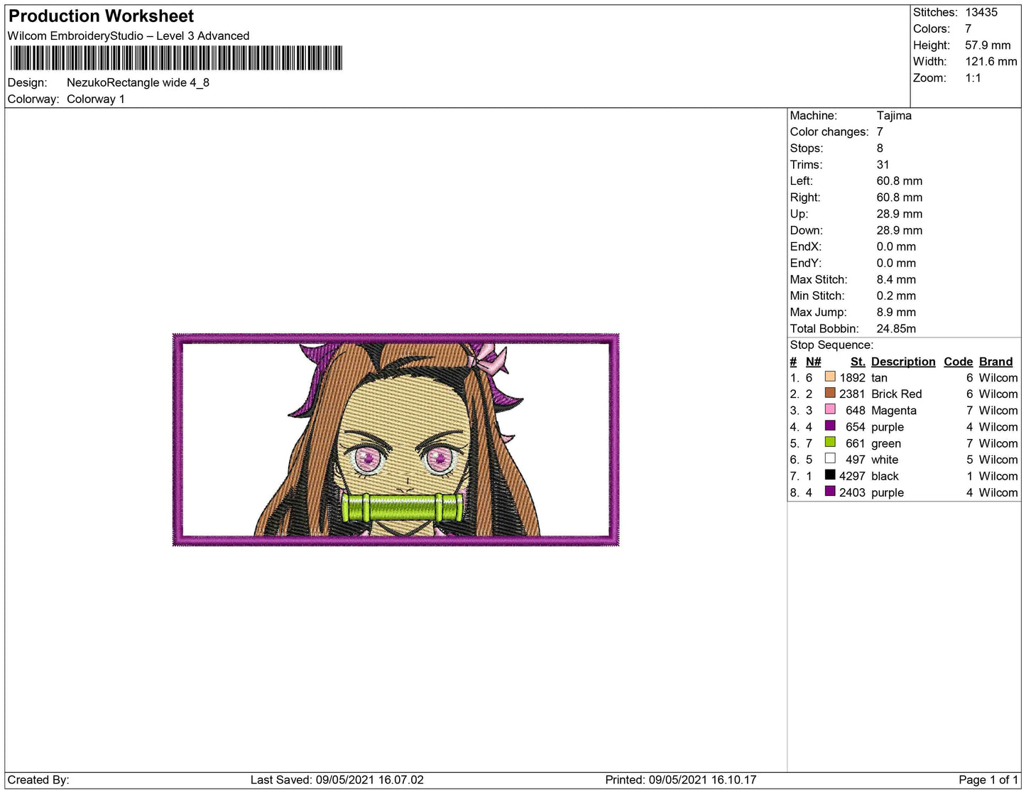 Nezuko Rectangle wide