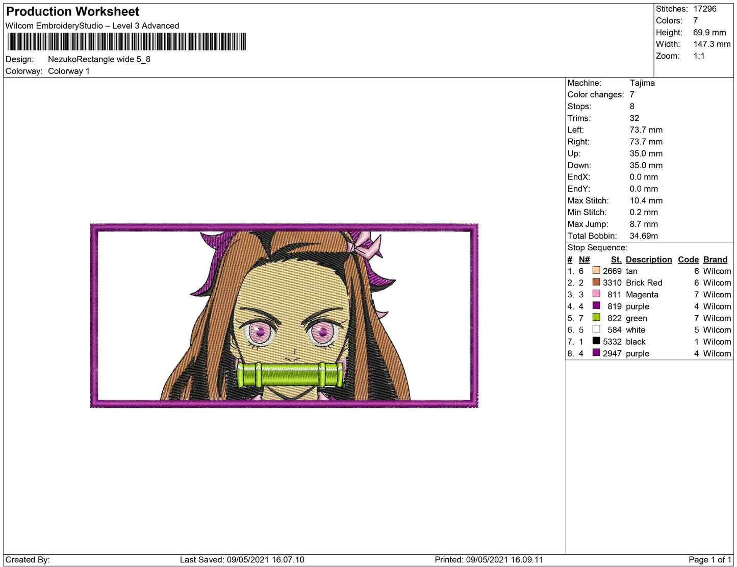 Nezuko Rectangle wide