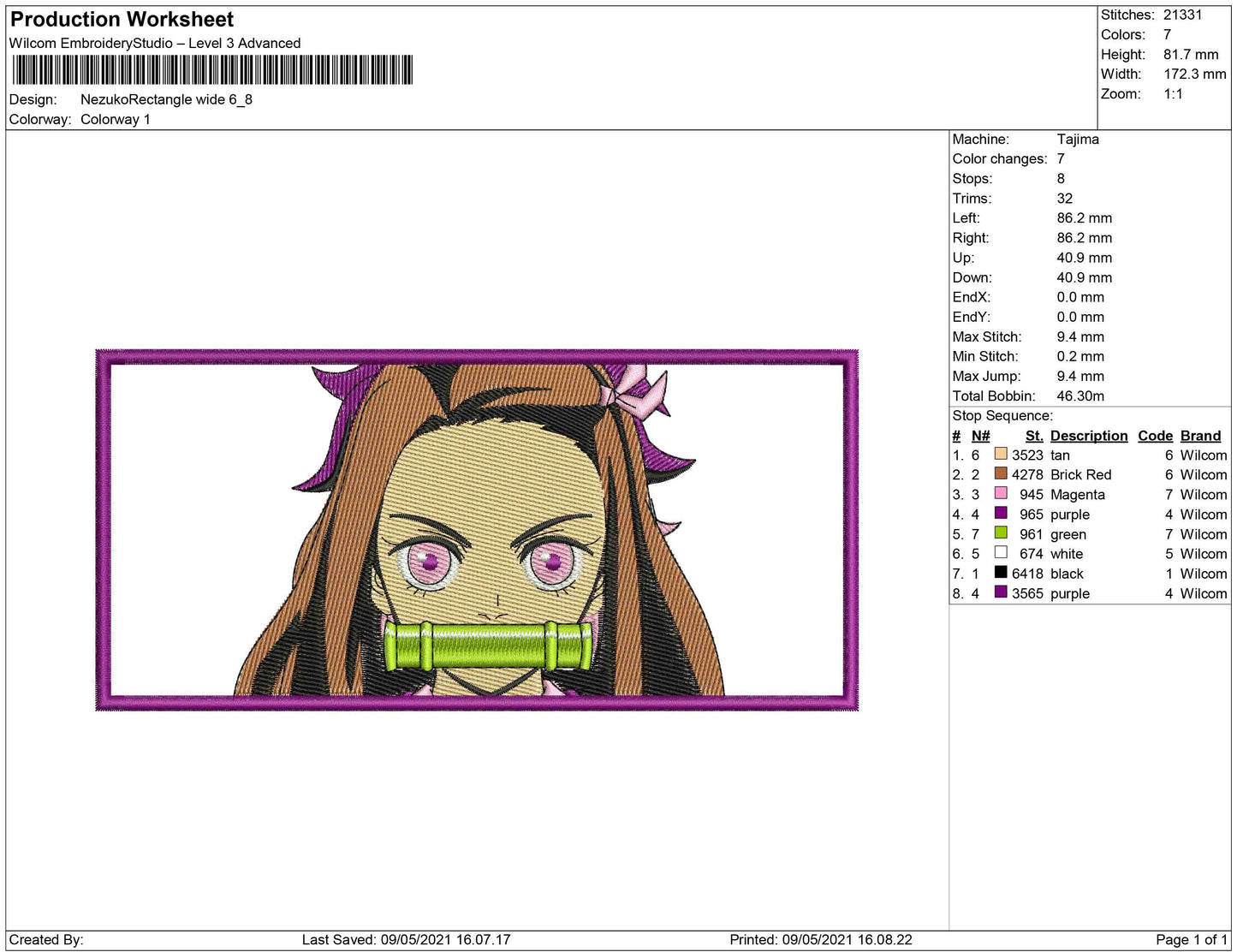 Nezuko Rectangle wide