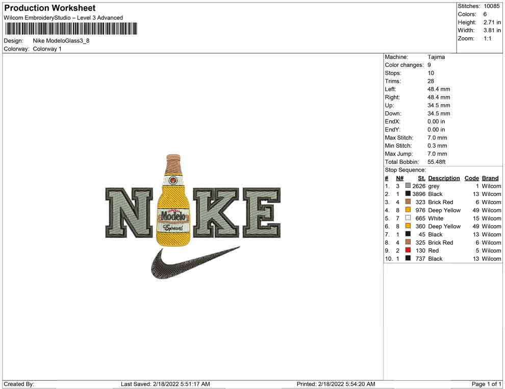Nike Modelo Glass Bottle