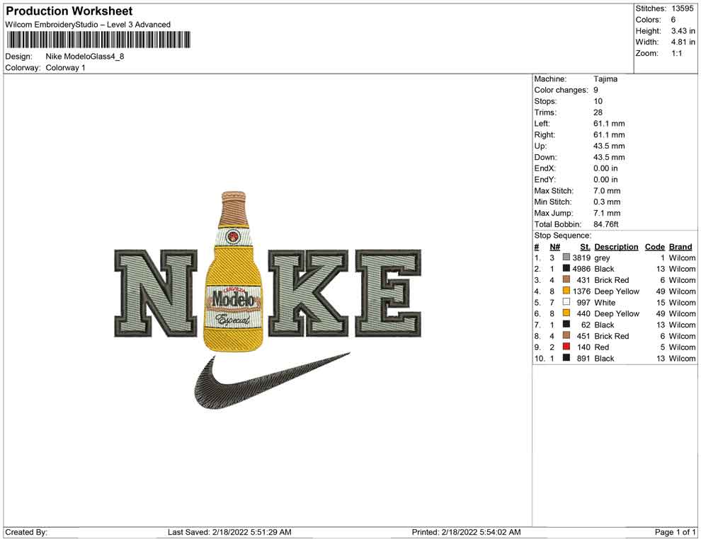 Nike Modelo Glass Bottle