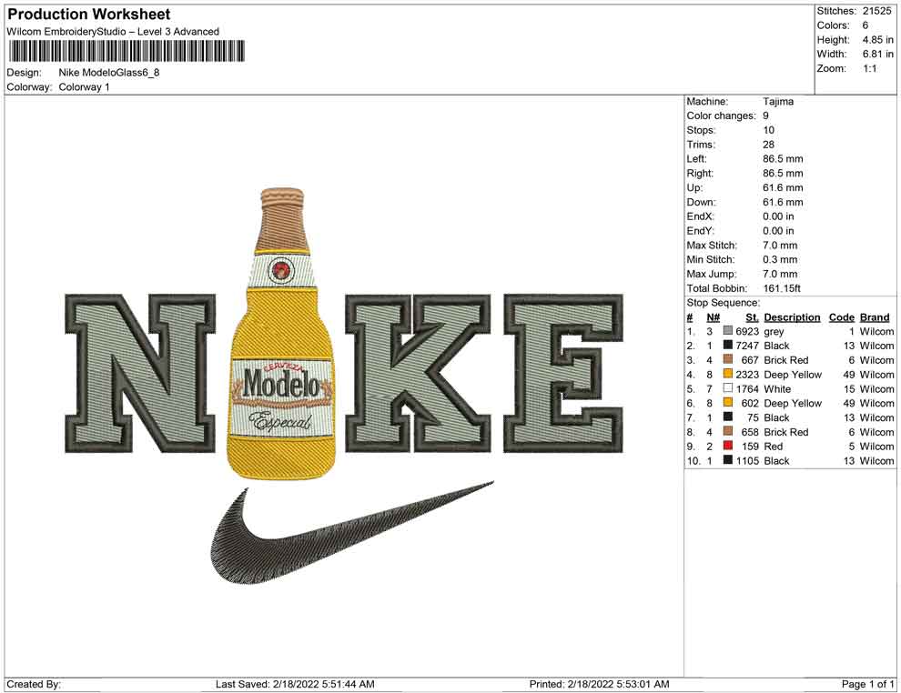 Nike Modelo Glass Bottle