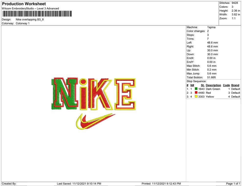 Nike overlapping B