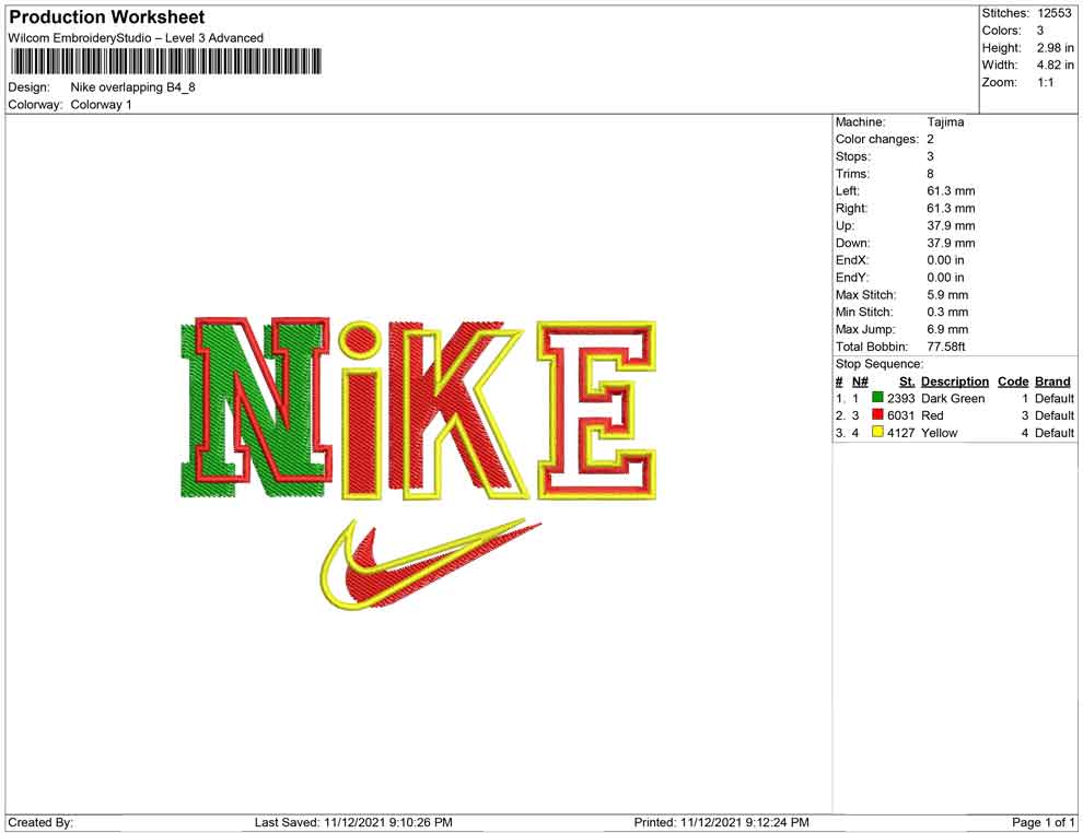 Nike overlapping B