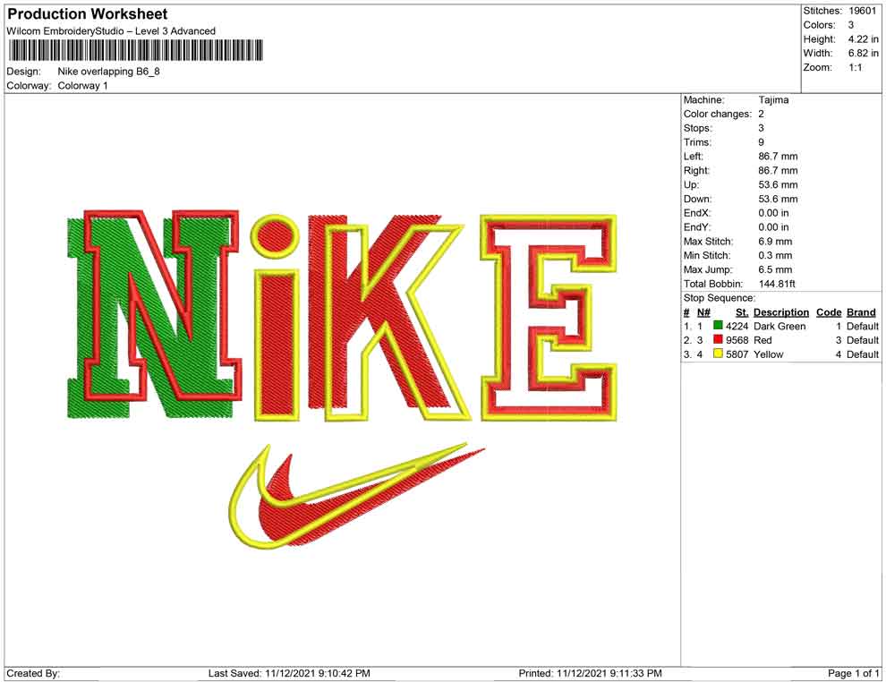 Nike overlapping B