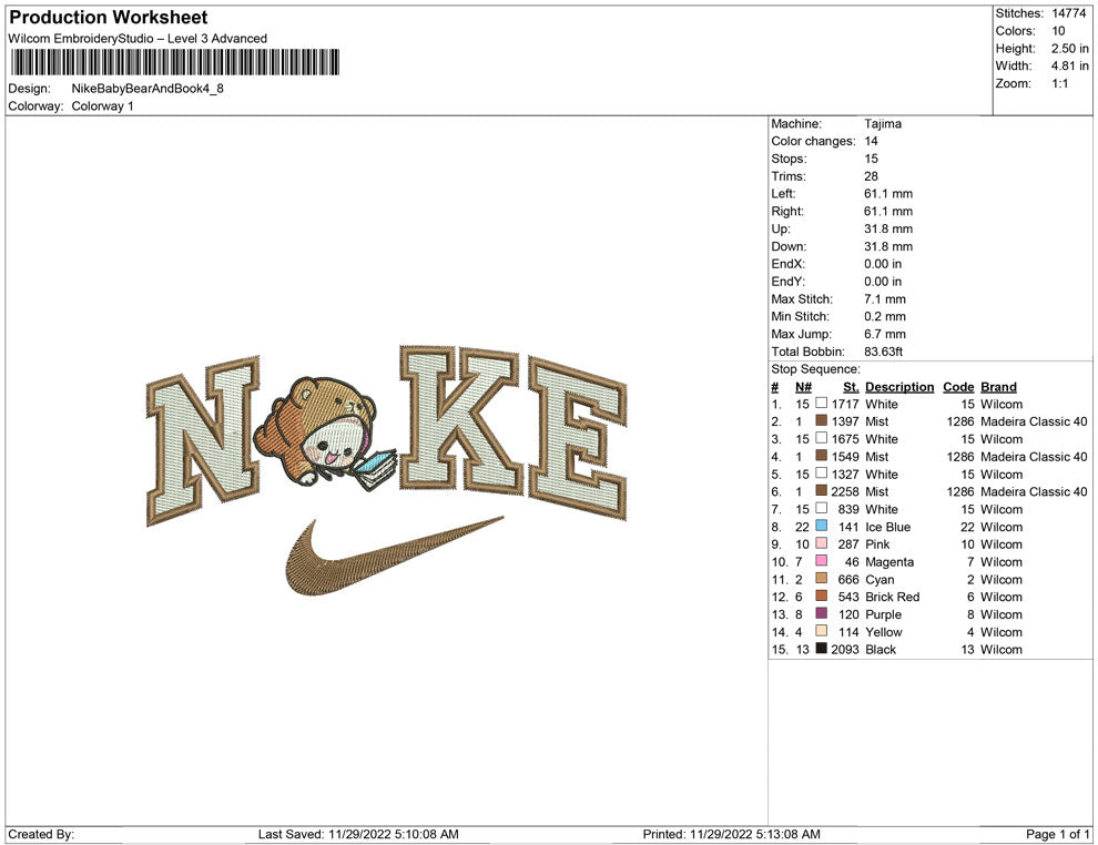 Nike BabyBear with Book