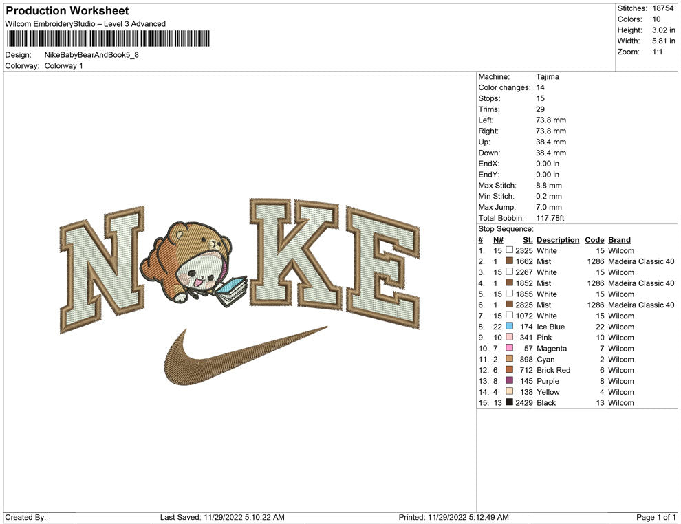 Nike BabyBear with Book