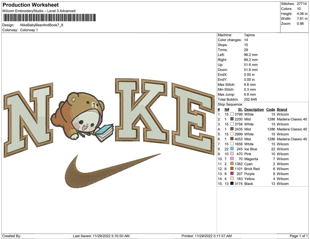 Nike BabyBear with Book