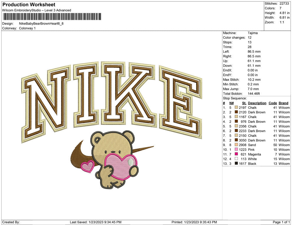 Nike Baby Bear Brown Heart