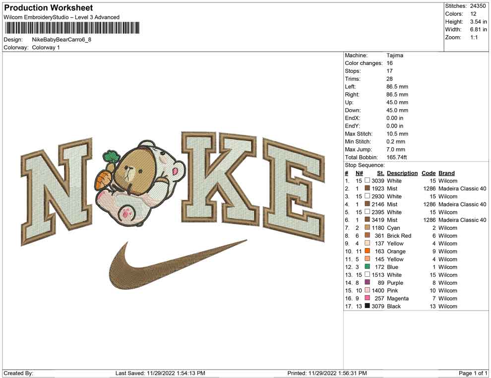 Nike BabyBear with Carrot