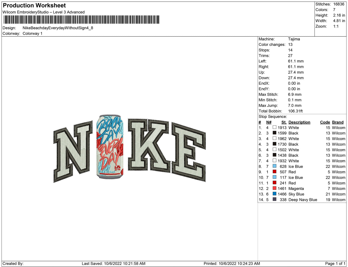 Nike Beachday everyday without sign