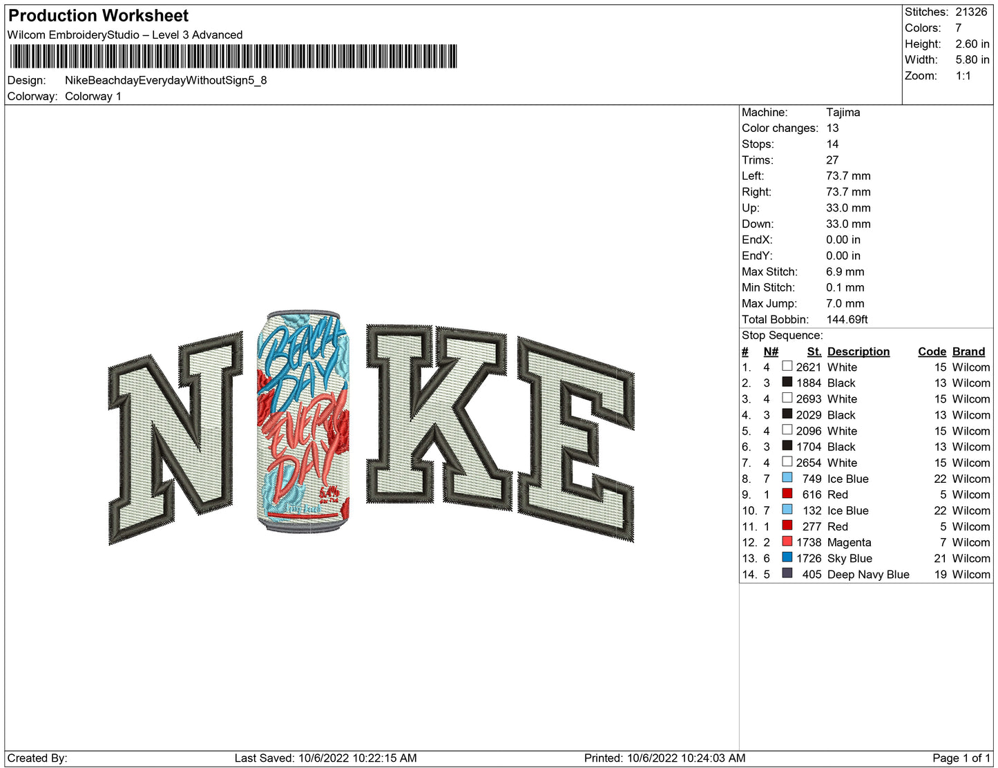 Nike Beachday everyday without sign