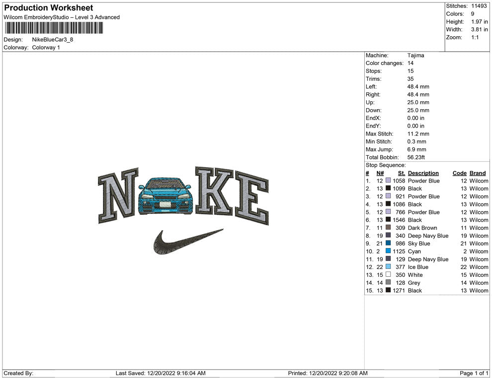 Nike Blue car