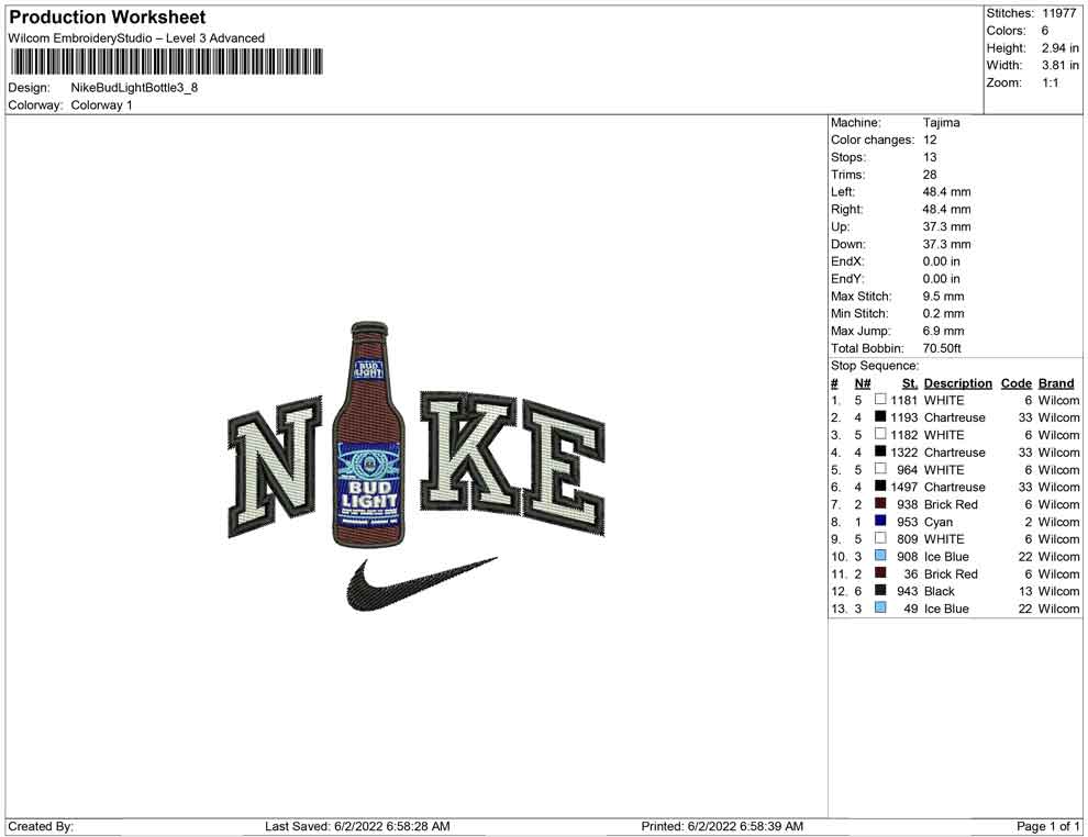 Nike Bud Light Bottle