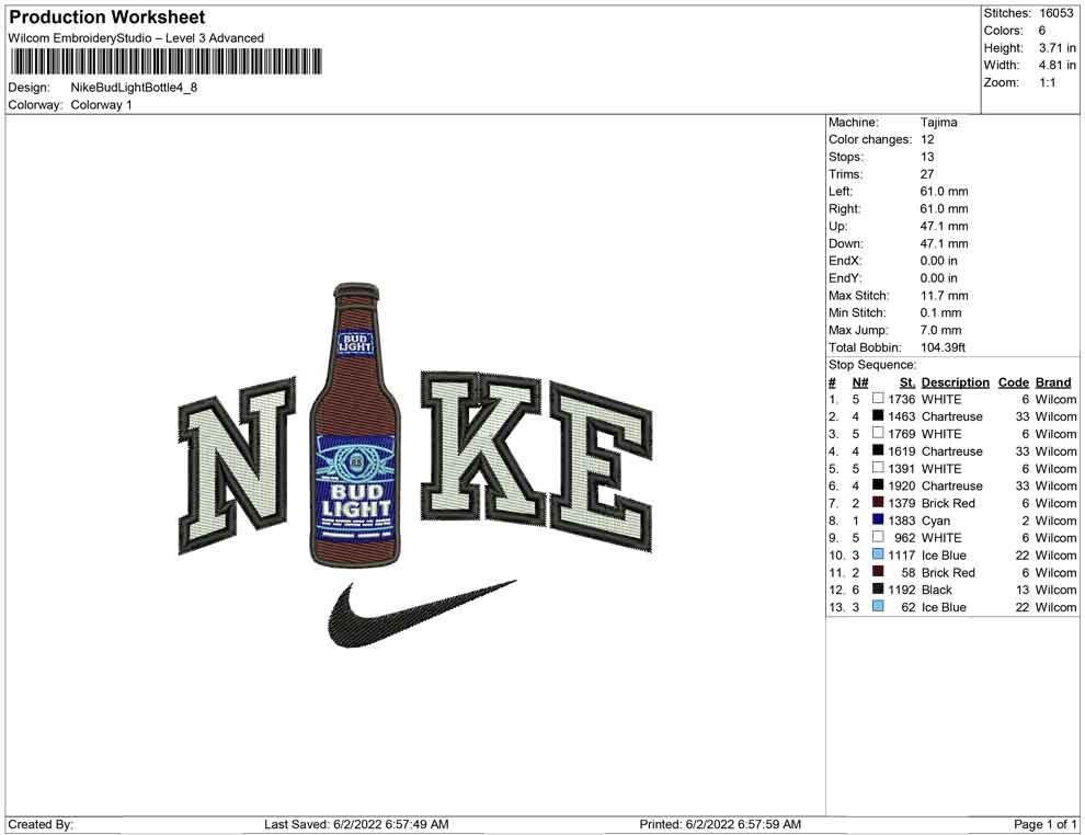 Nike Bud Light Bottle